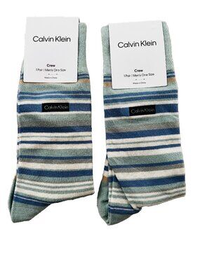 Calvin Klein CK Set of 2 Multi Striped Combed Cotton ( O/S )